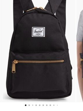 Herschel Supply Company Black Mini Backpack with Gold Zipper Accents